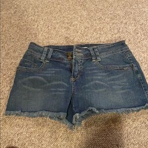 Jean shorts.